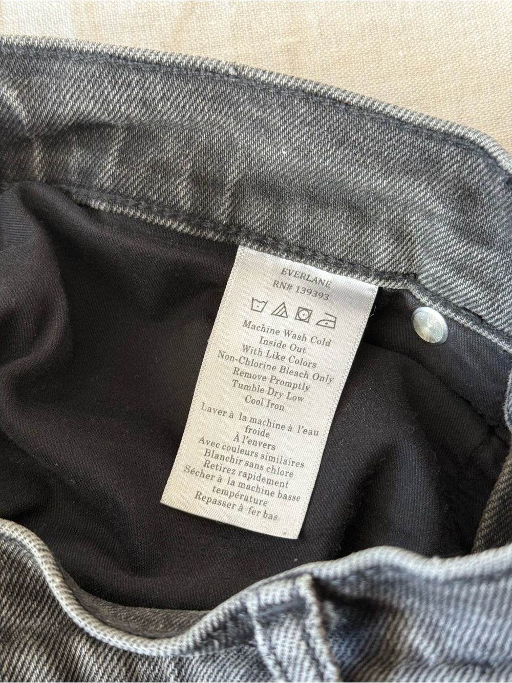 Everlane Way High Jean in Black Grey Size 26 - Picture 6 of 6